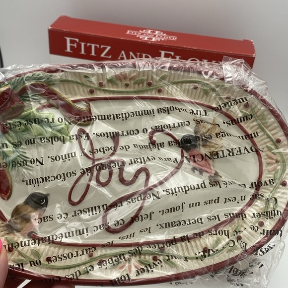 Fitz & Floyd Santa’s Forest Friends sentiment tray 9x6” new open box - Picture 3 of 10